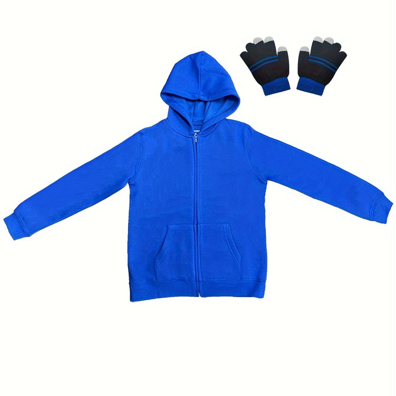 

Bienzoe Boys Zip Up Anti-pilling School Uniform Hoodie With Glove