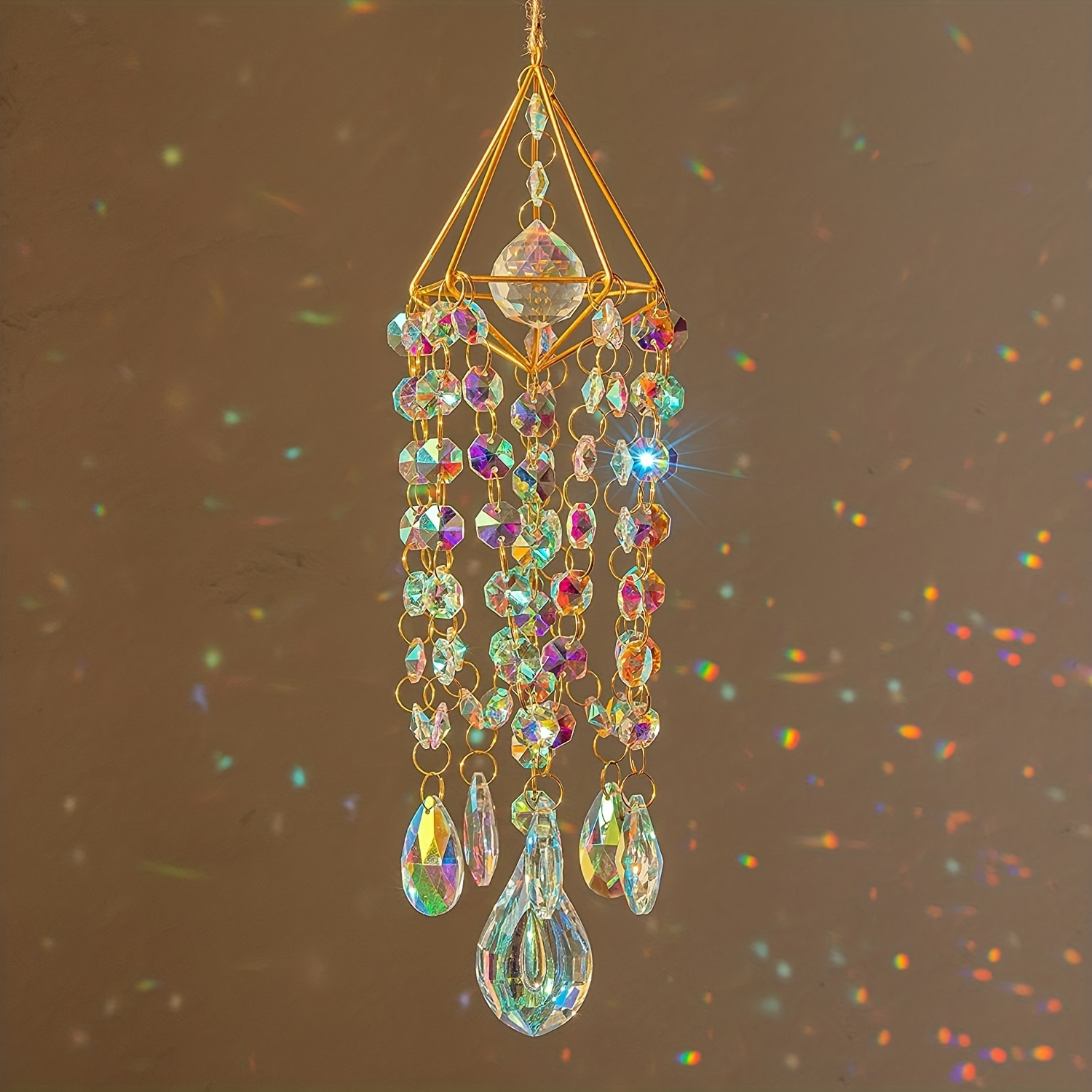 Glass Wind Chime With Polyester Cord Paper Round - Temu