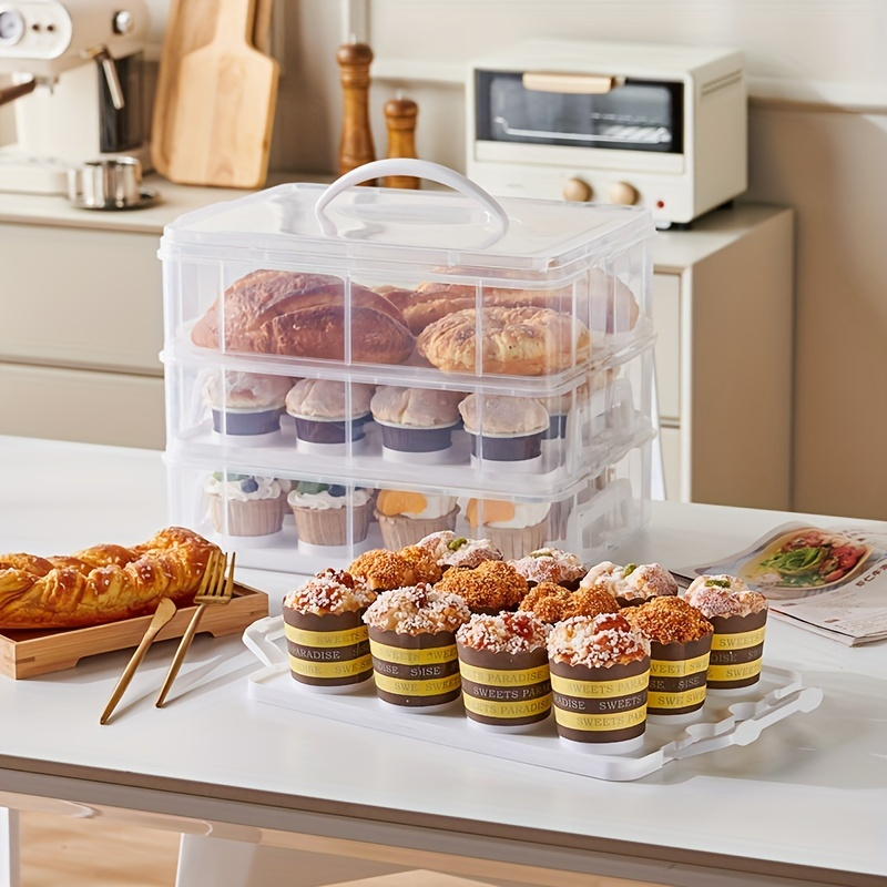 12 Cavity Stackable Cupcake Container with Deep Dome - 25/Pack