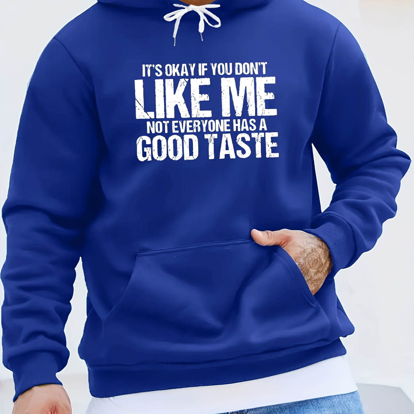 

Funny Slogan Print Kangaroo Pocket Hoodie, Casual Long Sleeve Hoodies Pullover Sweatshirt, Men's Clothing, For Fall Winter