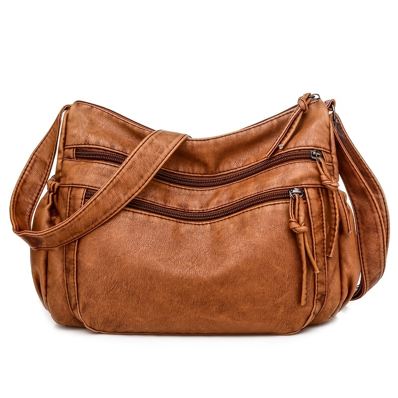 

Retro Style Crossbody Bag, Women Pu Leather Shoulder Bag, Versatile Multi-pockets Purse
