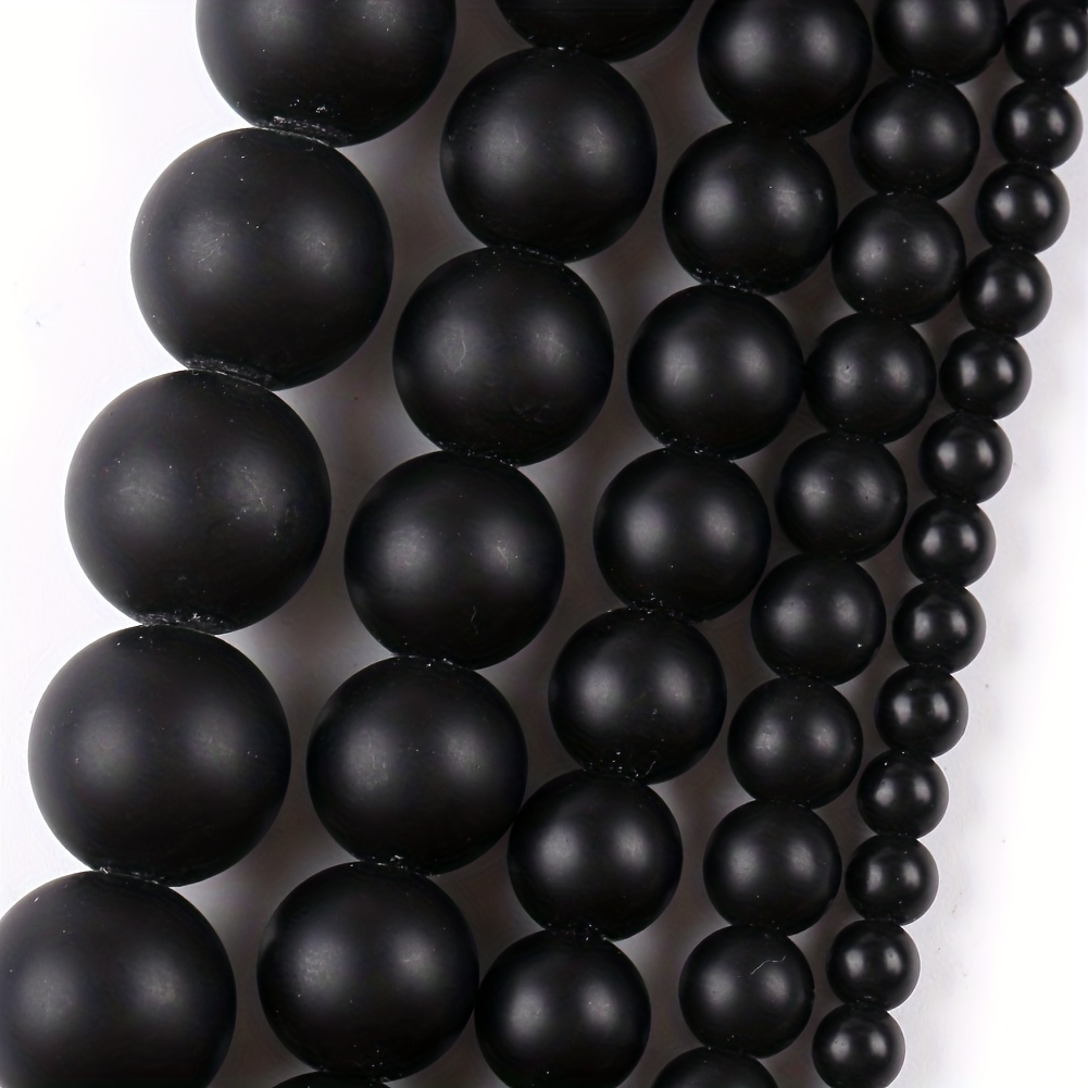 Black Onyx Gemstone Beads - 8mm round