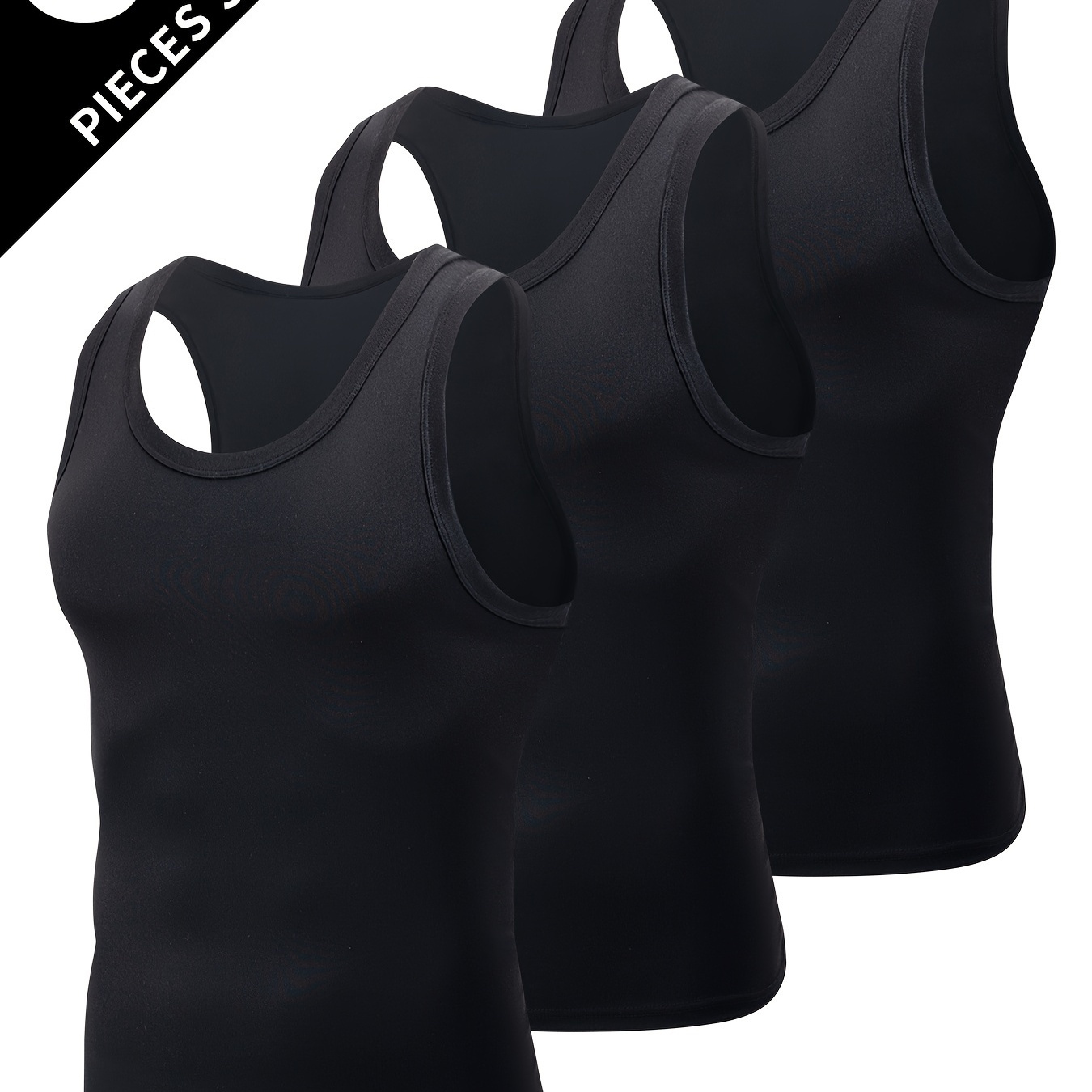 

[customer ] 3pcs Men's Athletic Tank Tops - High Stretch, Sleeveless Workout Shirts For , Breathable Polyester