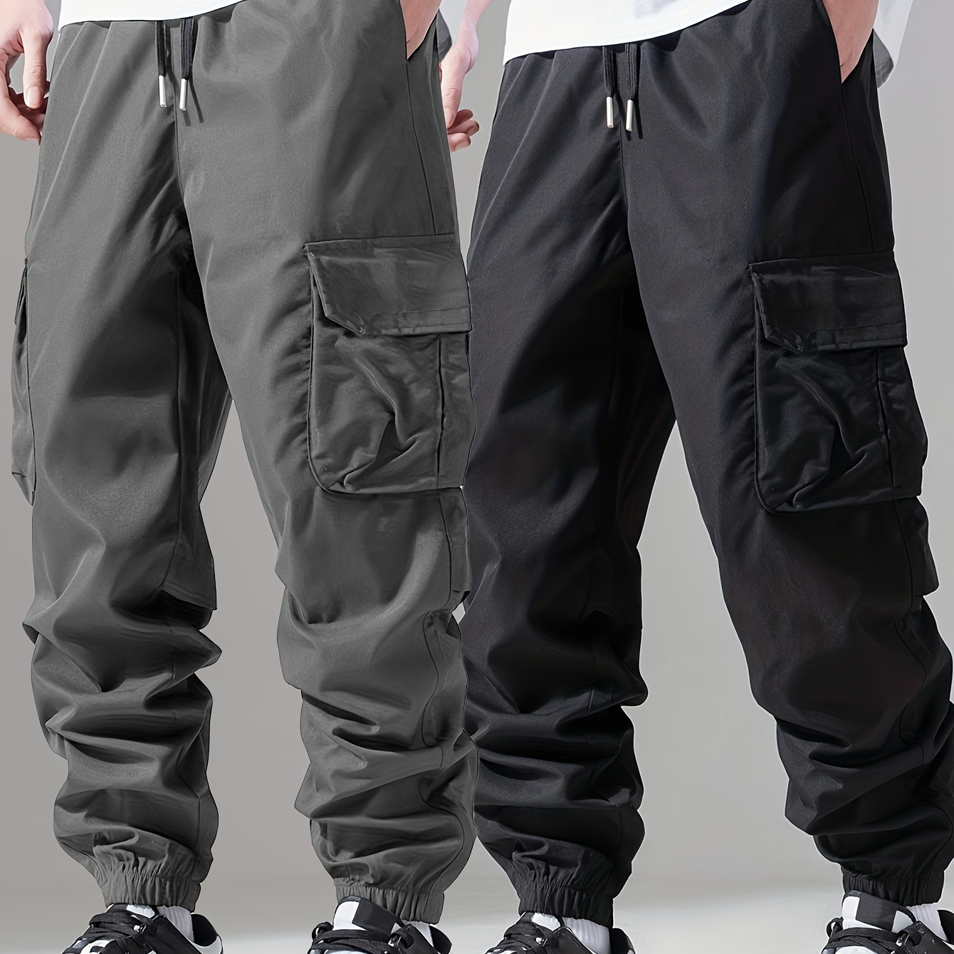 

Free: Men' Cargo Pants - Polyester, Casual Fit With Multiple Pockets, Machine Washable