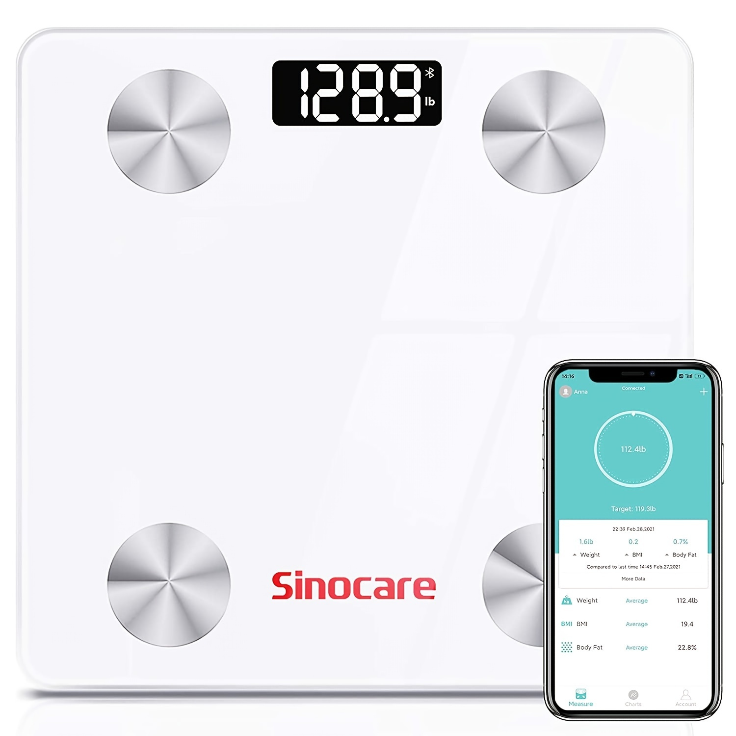 Fitdays BLUETOOTH STEP ON Smart Bluetooth Scale Body Fat Analyzer User  Manual