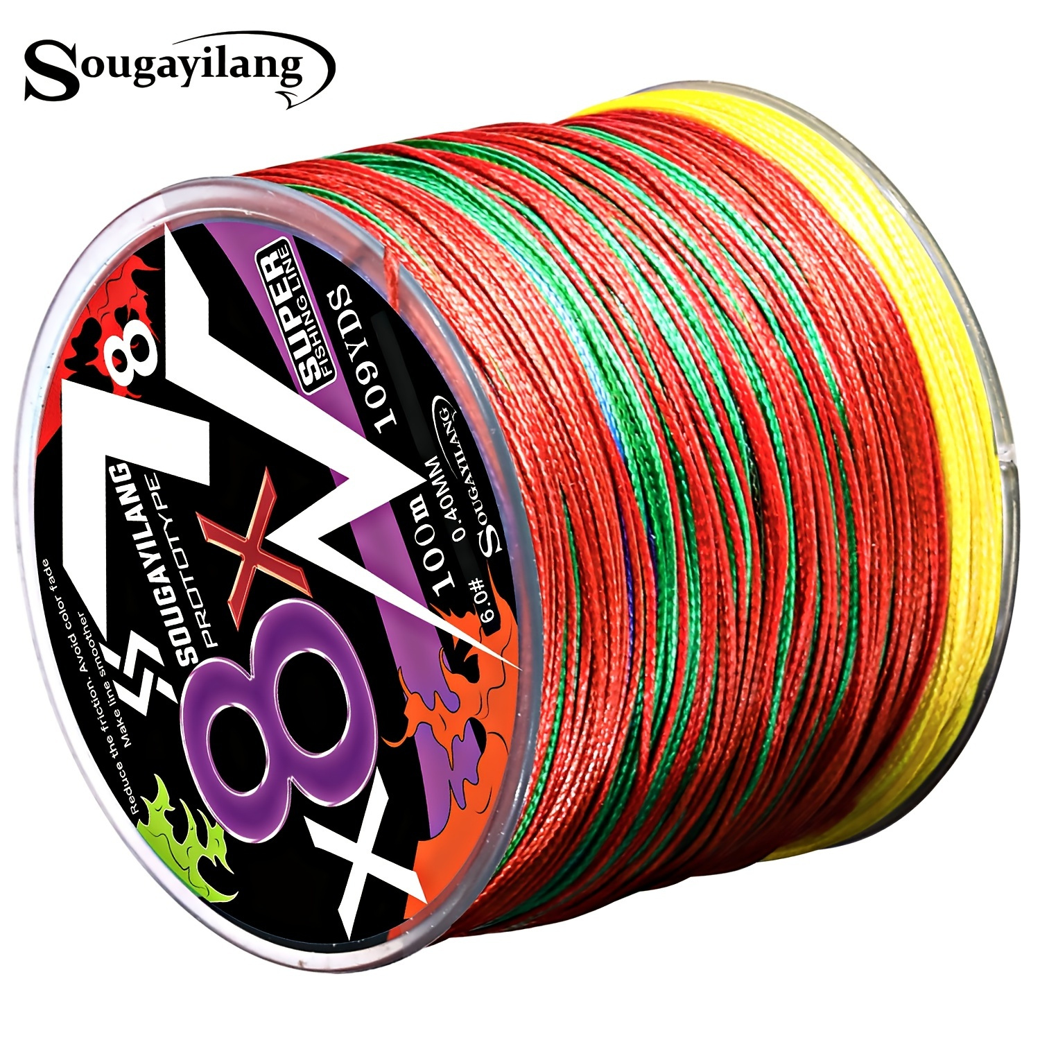 

Sougayilang 8 Strands Braided Fishing Line - 109yds Abrasion Resistant Multifilament Line For Saltwater And Freshwater Fishing - High Performance Outdoor Fishing Gear