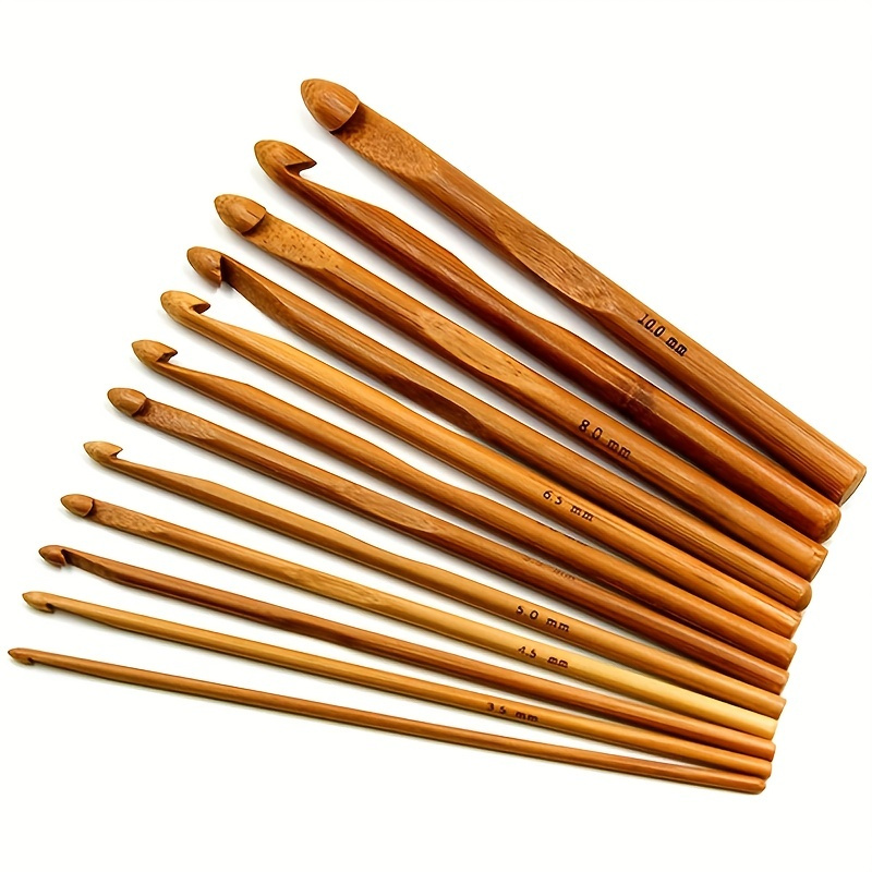 Bamboo Handle Crochet Hook Knit Craft Knitting Needle Weave - Temu