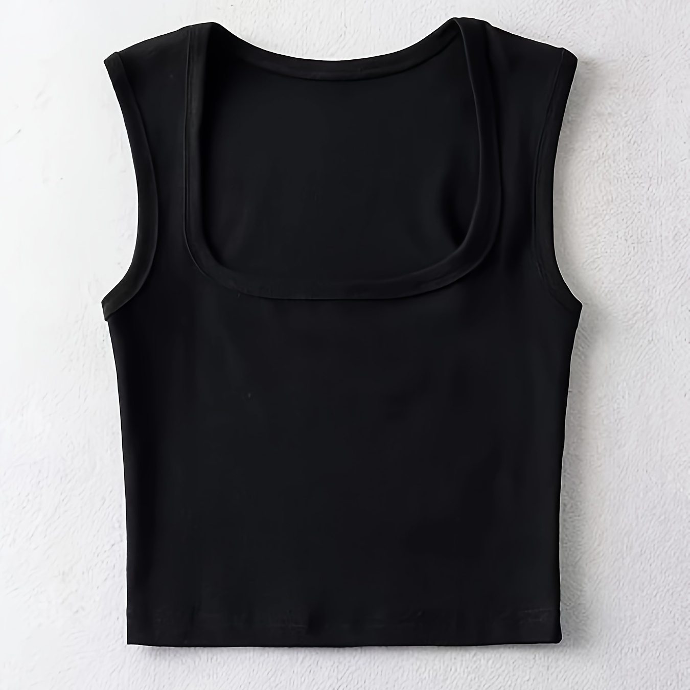 

Solid Square Neck Tank Top, Casual Summer Sleeveless Top, Women's Clothing