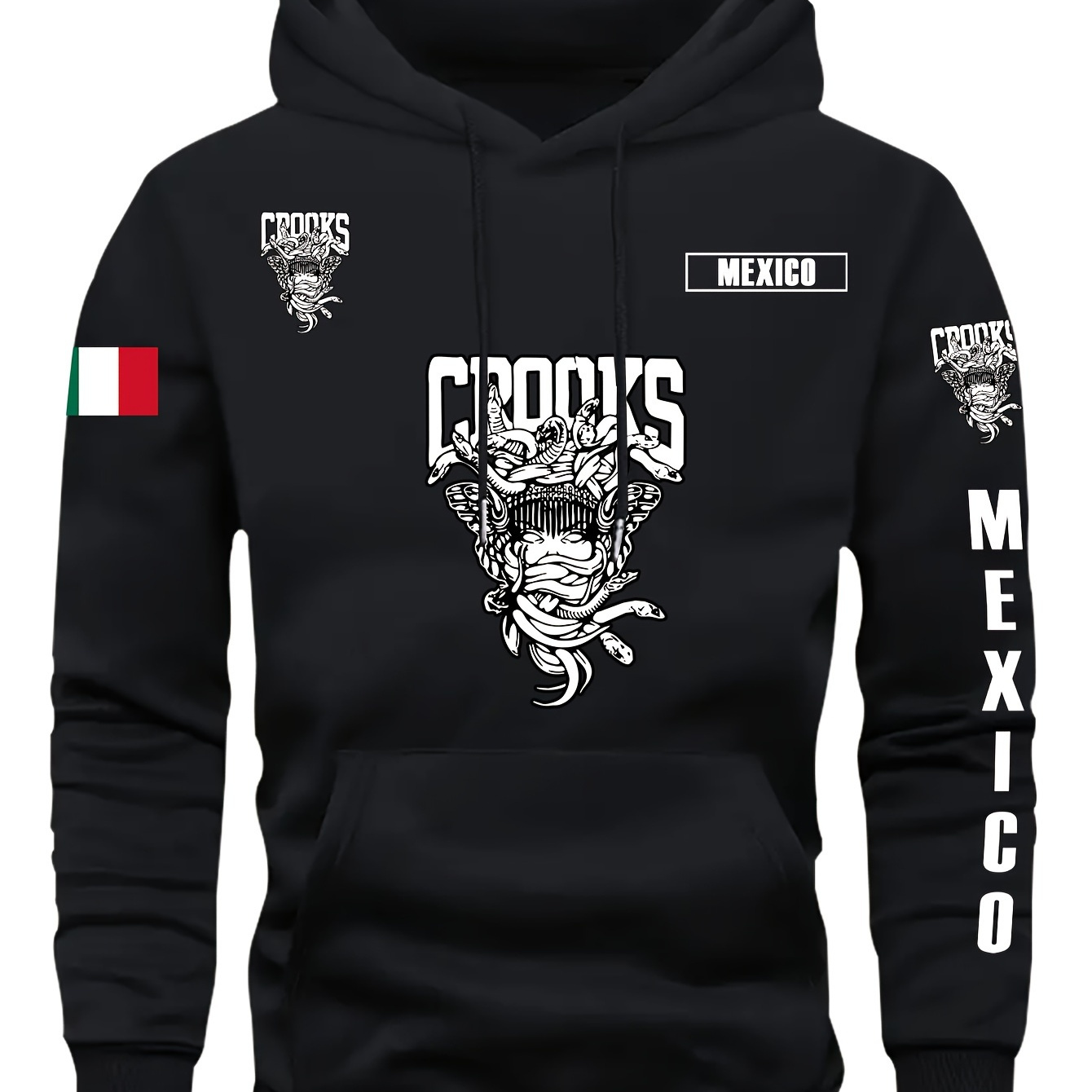 

Crooks , Fleece Hoodies, Long Sleeve Hooded Sweatshirt, Top For