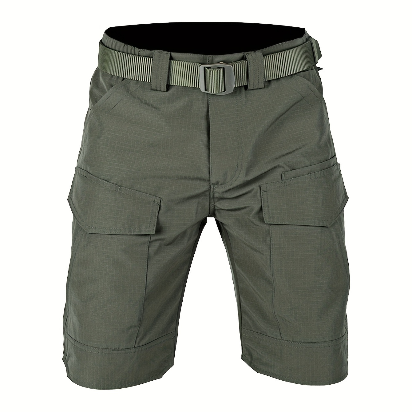 

Men's Casual Cargo Shorts With Pockets In Solid Color, Perfect For Summer Outdoors