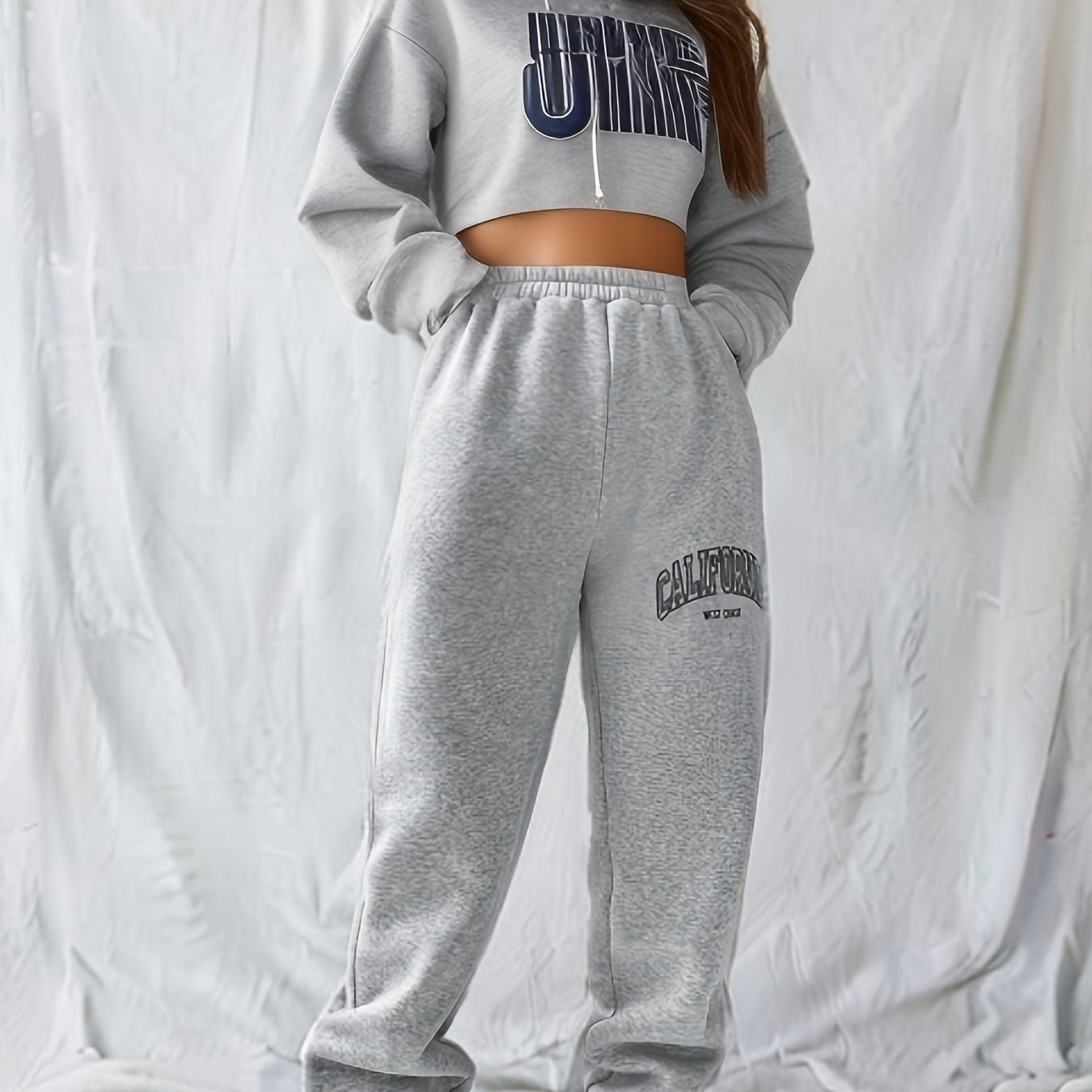 

Letter Graphic Waist Sweatpants, Casual Sports Pants, Women's