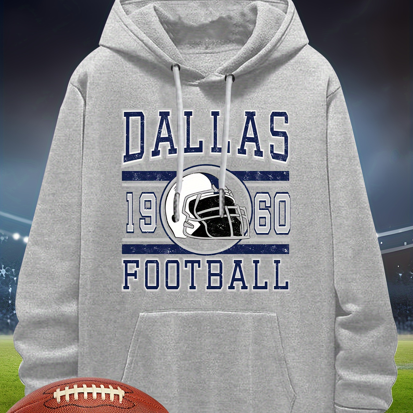 

Dallas 1960 Football, Trendy Pure Hooded Sweatshirt, Breathable All Season Round Neck Sweatshirt, All Season Casual Hooded Sweatshirt, Suitable For , Casual Travel 280g