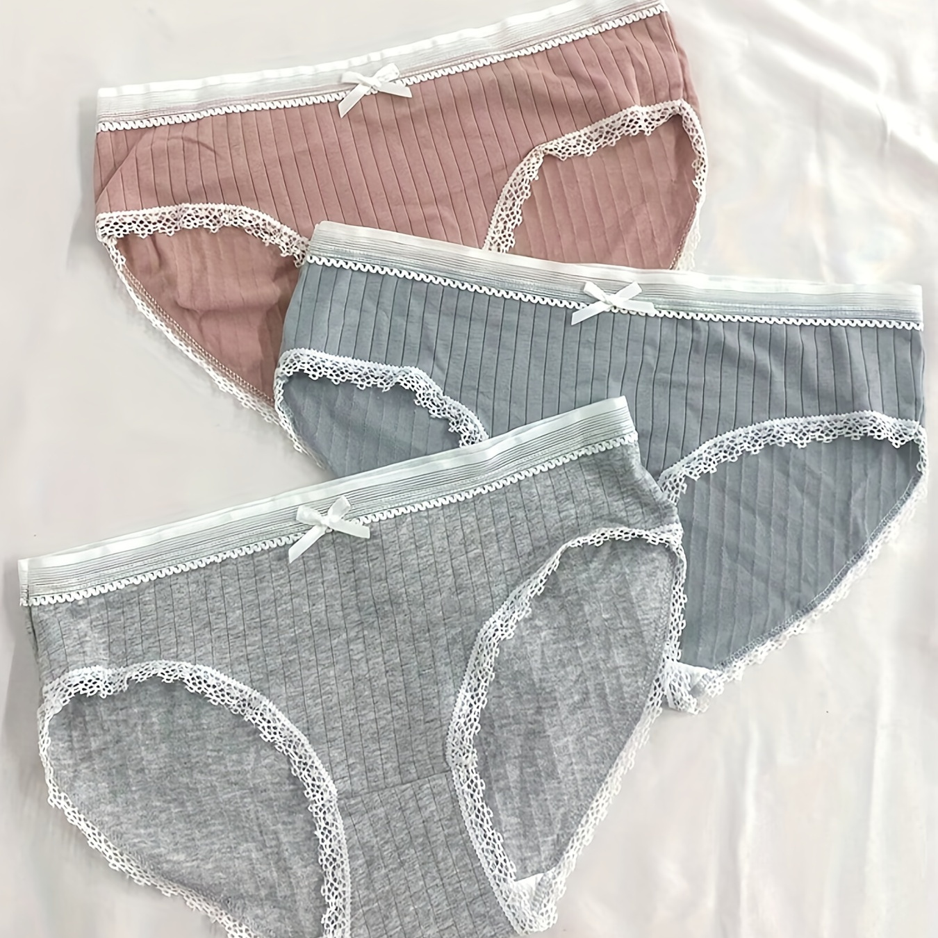 Bow Tie Ribbed Briefs Soft Comfy Stretchy Intimates Panties - Temu