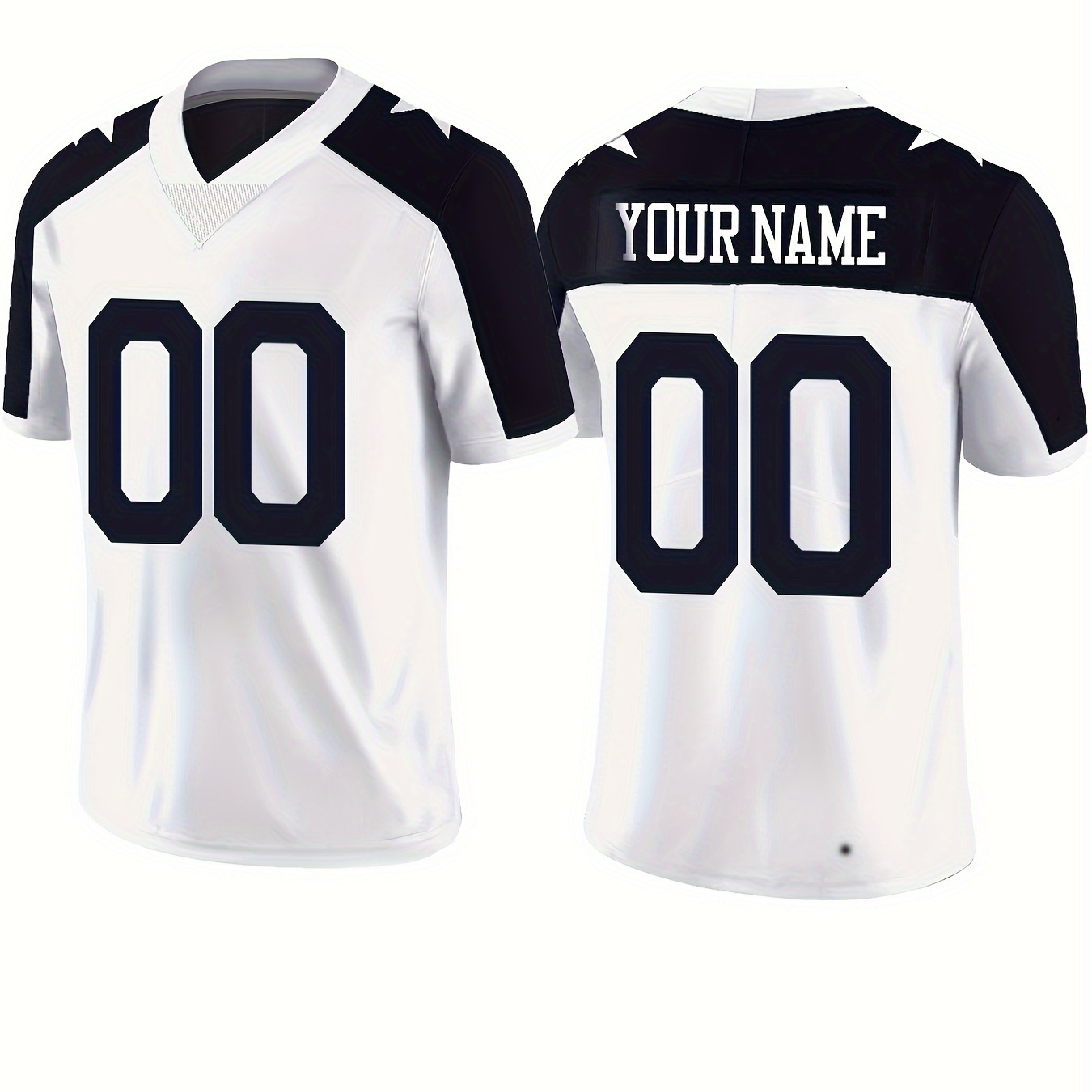 

Custom Embroidered Men's Football Jersey - Personalized Name & Number, Sports V-neck Top, 100% Polyester, Slight Stretch, All-season, For Casual & Athletic Wear