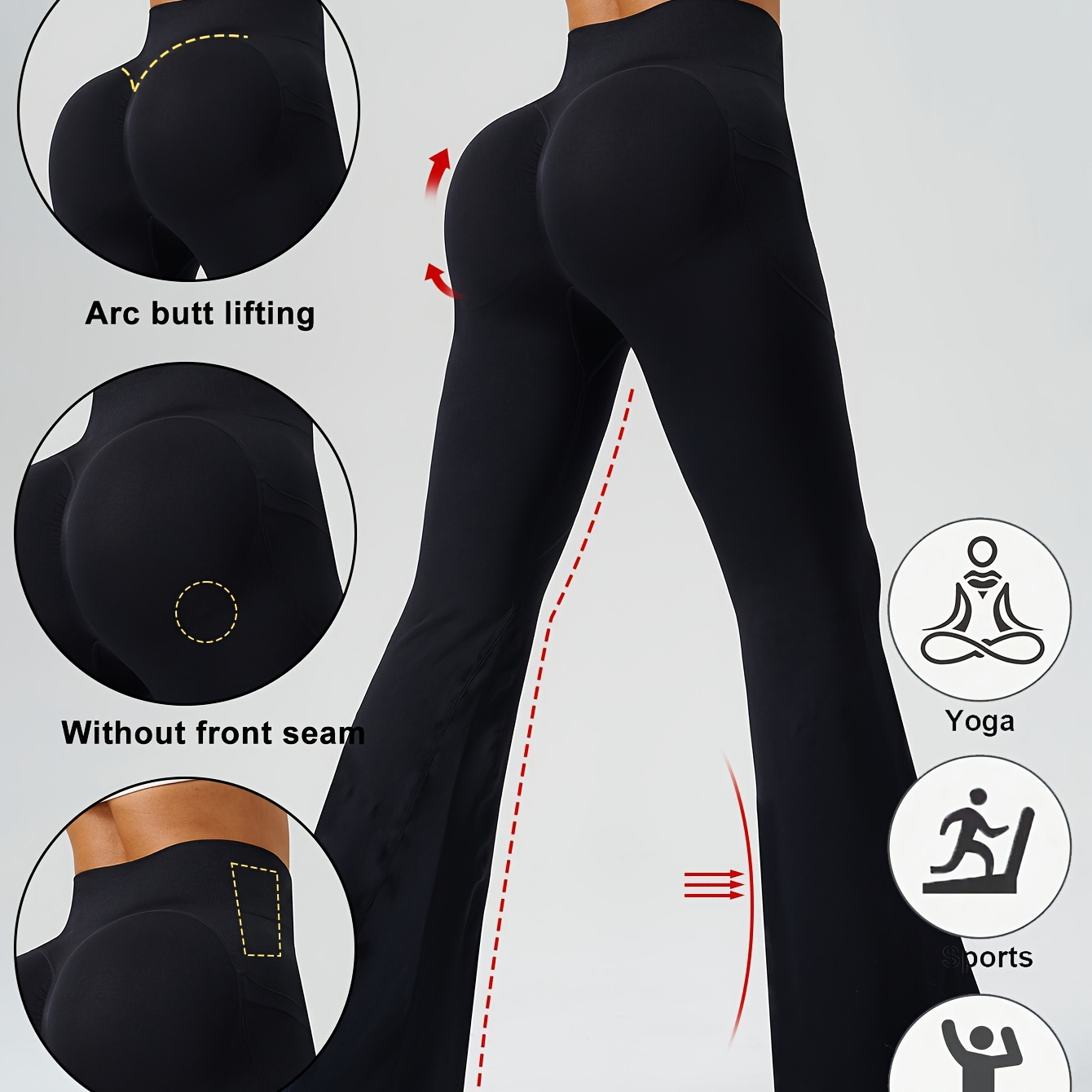 

High Waist Skinny Pants - Flared Wide Leg Slim Leggings - Women' Sportswear