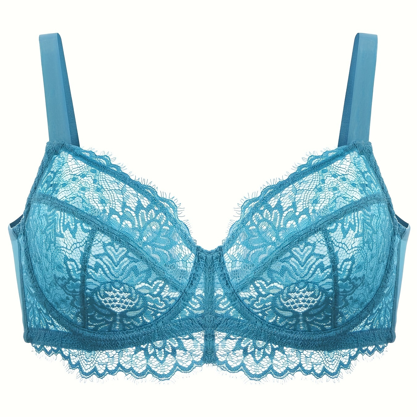 

Minimizer Bra For Women - Plus Size Bra With Underwire Woman's Full Coverage Lace Bra Unlined Non Padded Bra