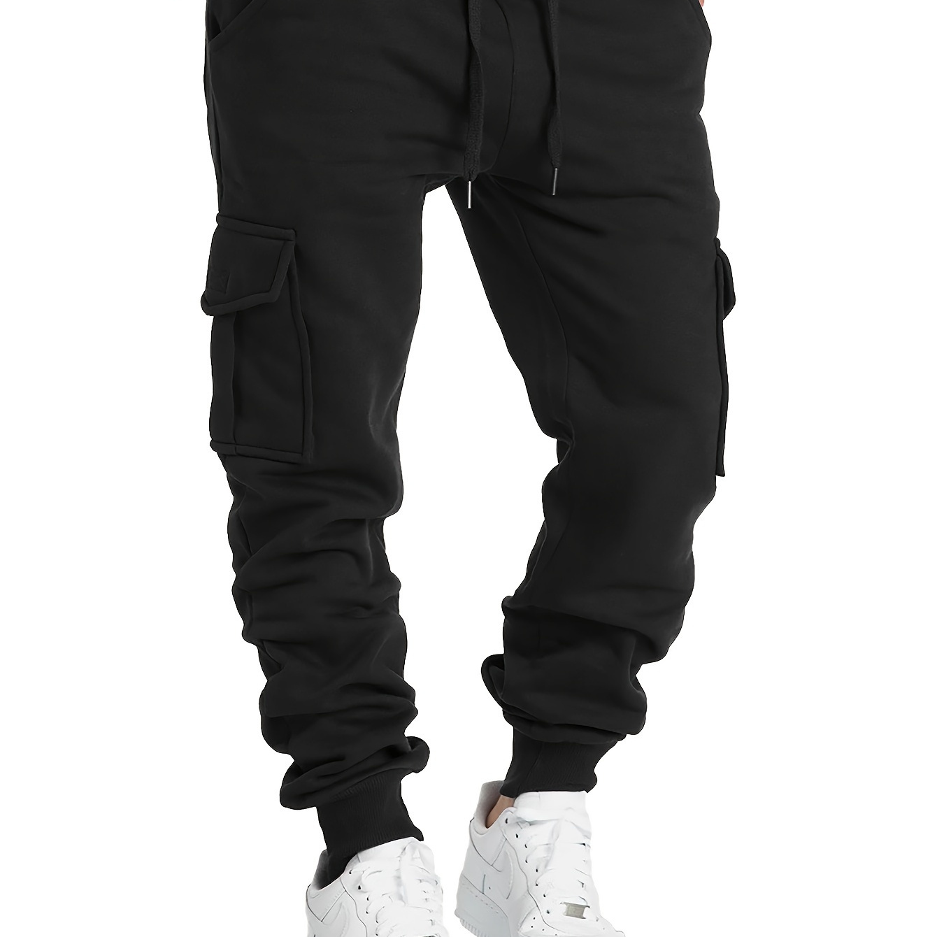 Classic Design Multi Flap Pockets Cargo Pants, Men's Casual Sweatpants Drawstring Cargo Pants Hip Hop Joggers For Autumn Summer Outdoor