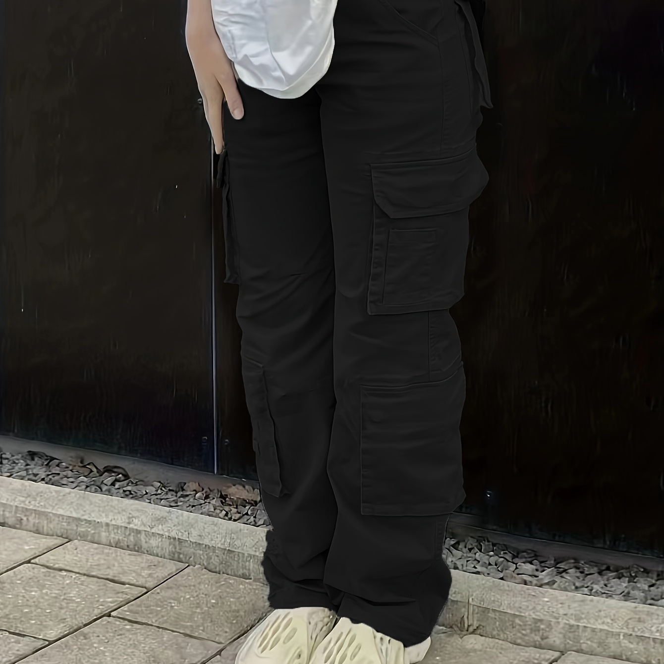 

Y2k Multi-pocket Wide Leg Jeans, Hip Hop Style Leisure Loose Denim Cargo Pants, Women's Denim Jeans & Clothing - Perfect For Fall & Winter
