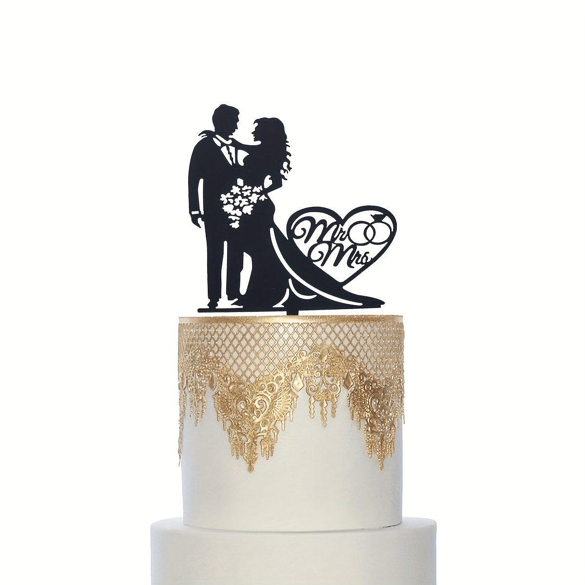 B Paper - Cake topper Matrimonio - Mr & Mrs Heart