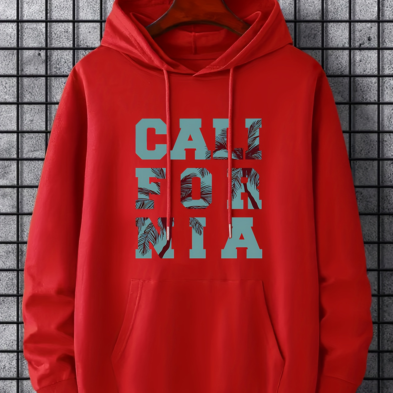 

"california" Print, Hoodies For Men, Graphic Sweatshirt With Kangaroo Pocket, Comfy Trendy Hooded Pullover, Mens Clothing For Fall Winter