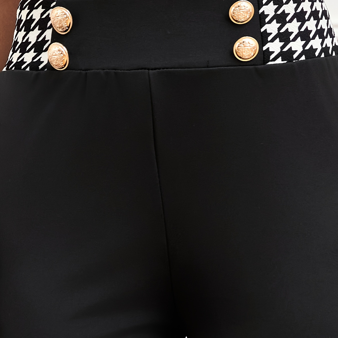 

Pantalon À Jambe Droite Imprimé -de-, Pantalon De Taille À De Boutons Décontracté, Vêtements Pour Femmes