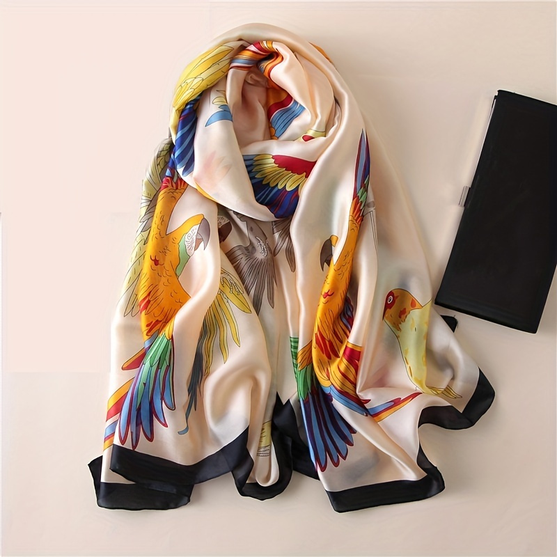 Fashion Luxury women scarves soft Letters printed silk scarves Oversized Silk  Scarf Temperament Thin Section Sunscreen