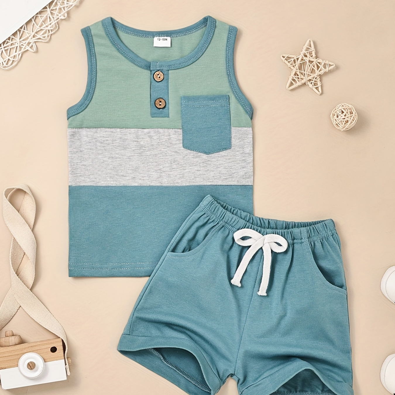 

Toddler Baby Boy Clothes Boys Summer Outfits Sleeveless T-shirt Shorts Set 6 Months-4t