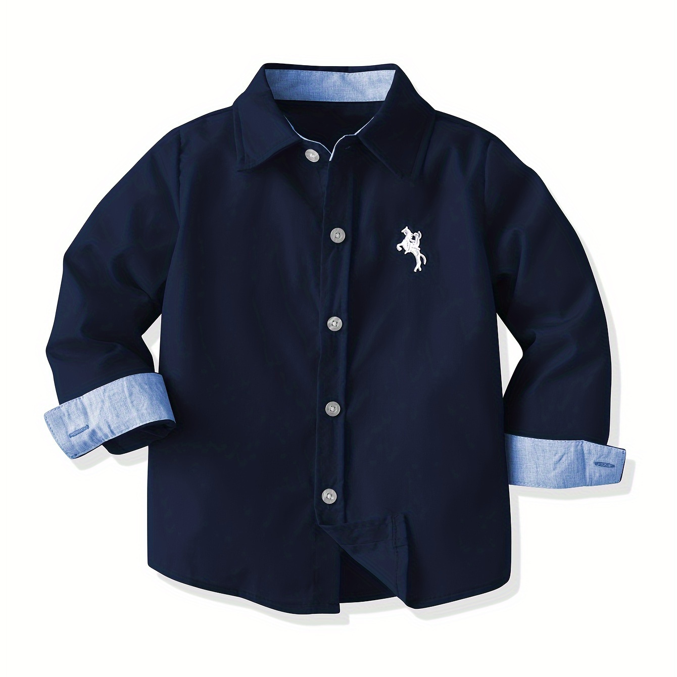 

Boys Embroidered Shirts Long Sleeve Button Down Tops Spring Fall Outwear Shirts Jacket Clothes