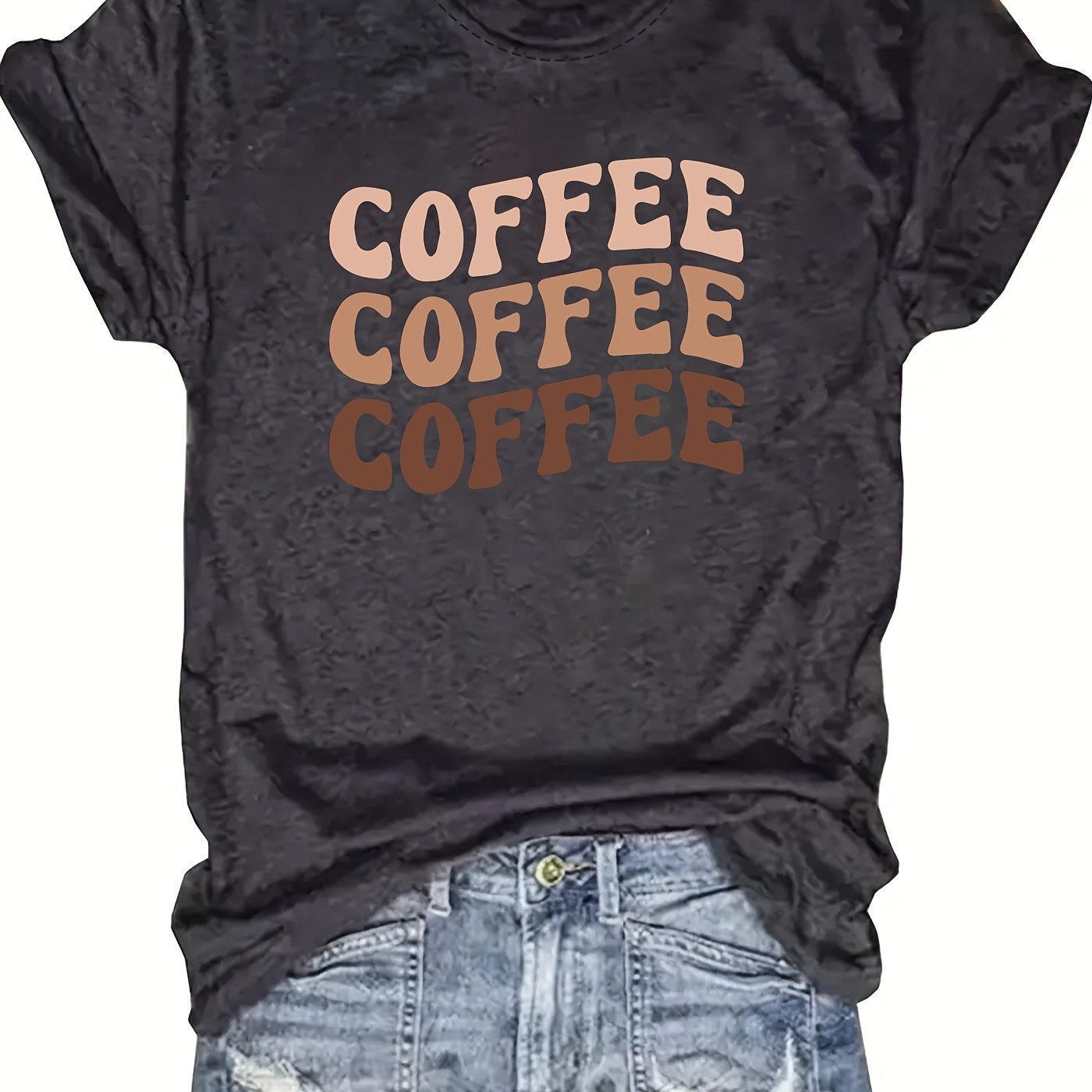 

Coffee Element Women'/summer Casual Short Sleeved T-shirt