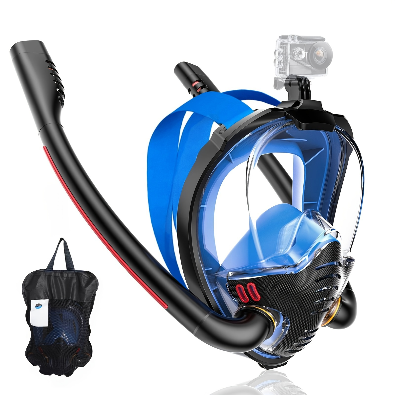 Full Face Snorkel Mask - Dry Top Breathing System - Double-Tube Set - Snorkeling Gear For Adults, Youth, And Kids - Diving Package With Enhanced Visibility And Comfort