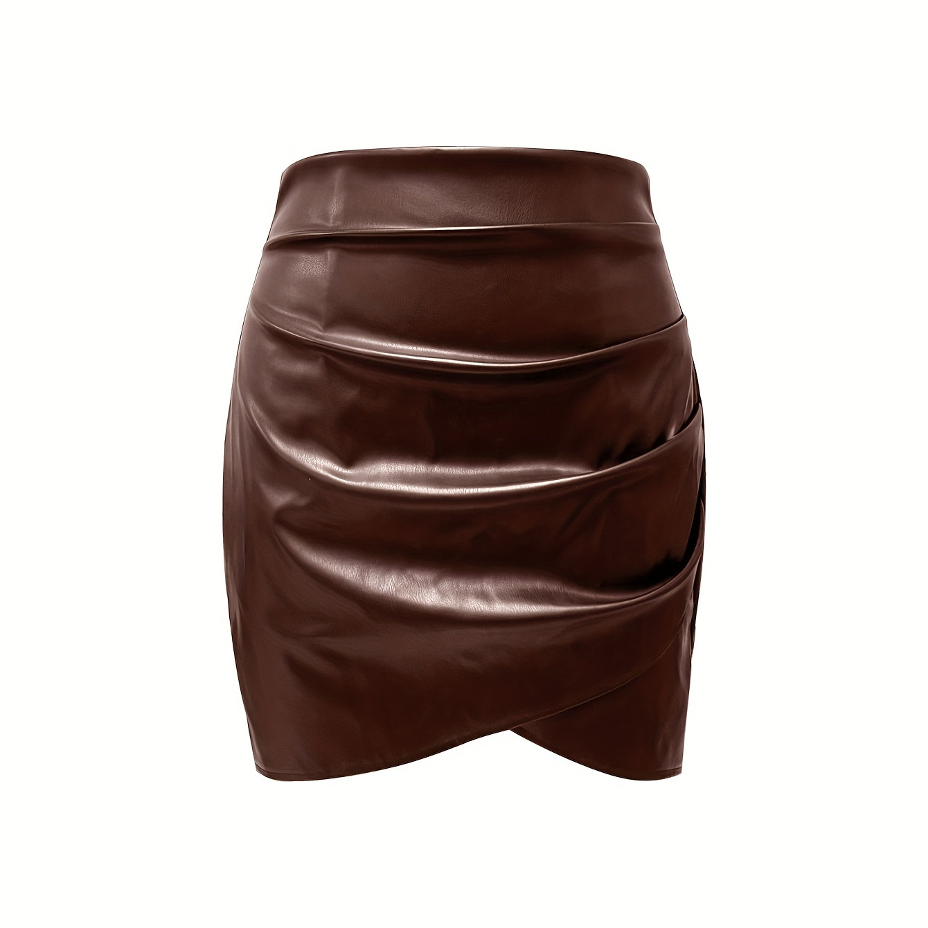 

Leather Bodycon Mini Skirt, Stylish High Waist For Party & Club, Women's Clothing