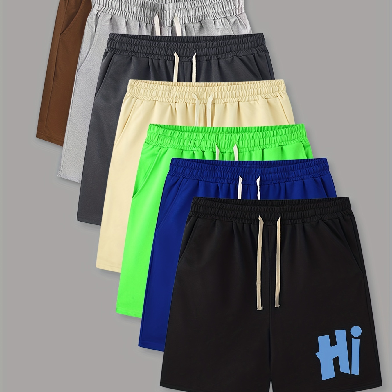 

Men's Vintage Hi Print Sport Shorts - Assorted Colors & Slightly Stretchy Drawstring For Summer Outdoor Fun!