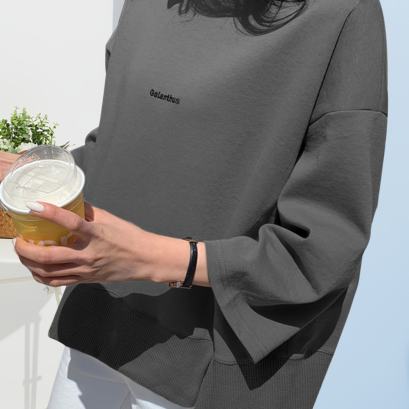 

Letter Pullover Sweatshirt, Long Sweatshirt For & Fall, Women's Clothing
