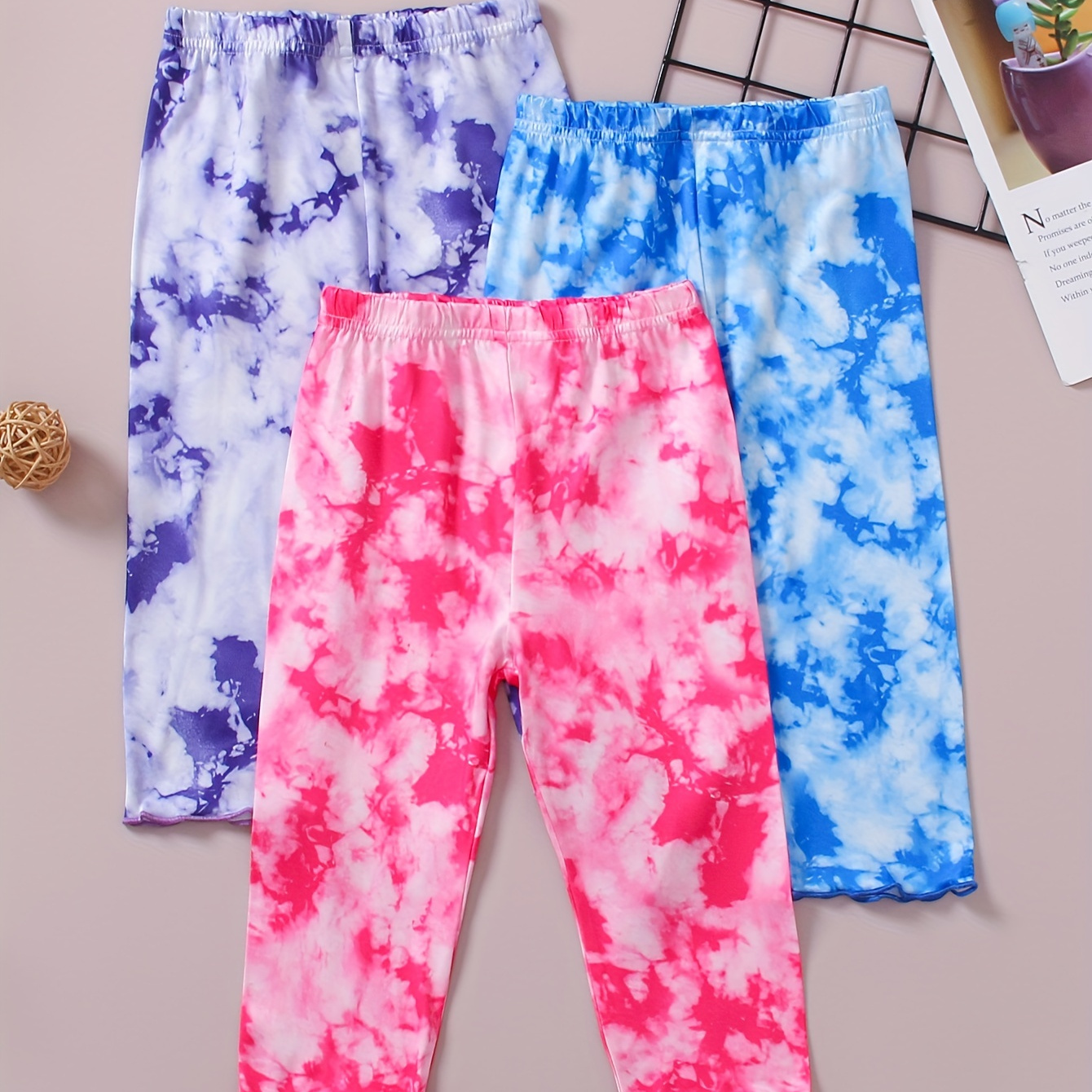 

3pcs Tie Dye Pattern Leggings Comfy Leggings Set All Seasons Gift Outdoor
