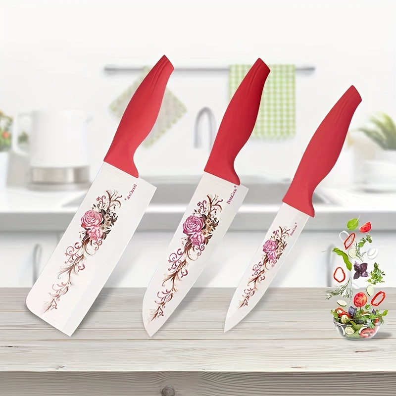 Modern Ceramic Knife Set With Sheaths Includes Chef Knife - Temu