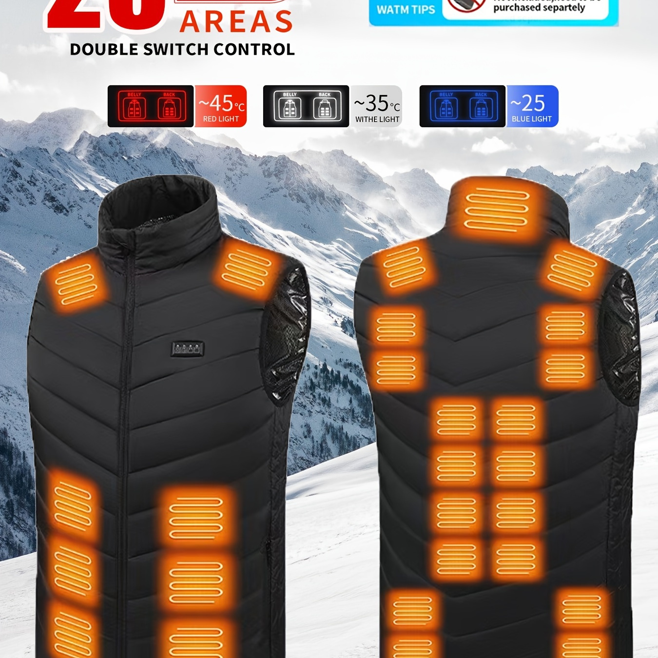 

Men's Outdoor Vest, Men's Running Vest - 23 Heating , Usb Rechargeable Warm Heating Clothes, Warm Vest, (batteries Not Included)