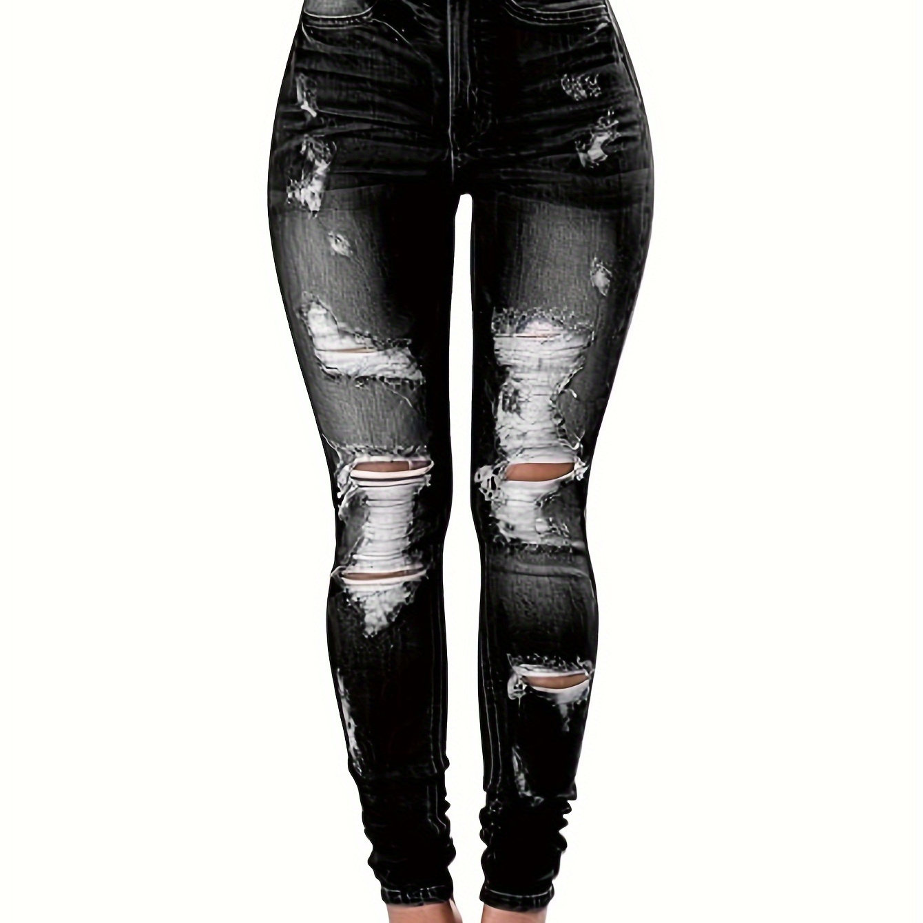 

Women's High Waisted Jeans For Women Distressed Stretch Jeans For Women Ripped Butt Lift Jeans Denim Pants