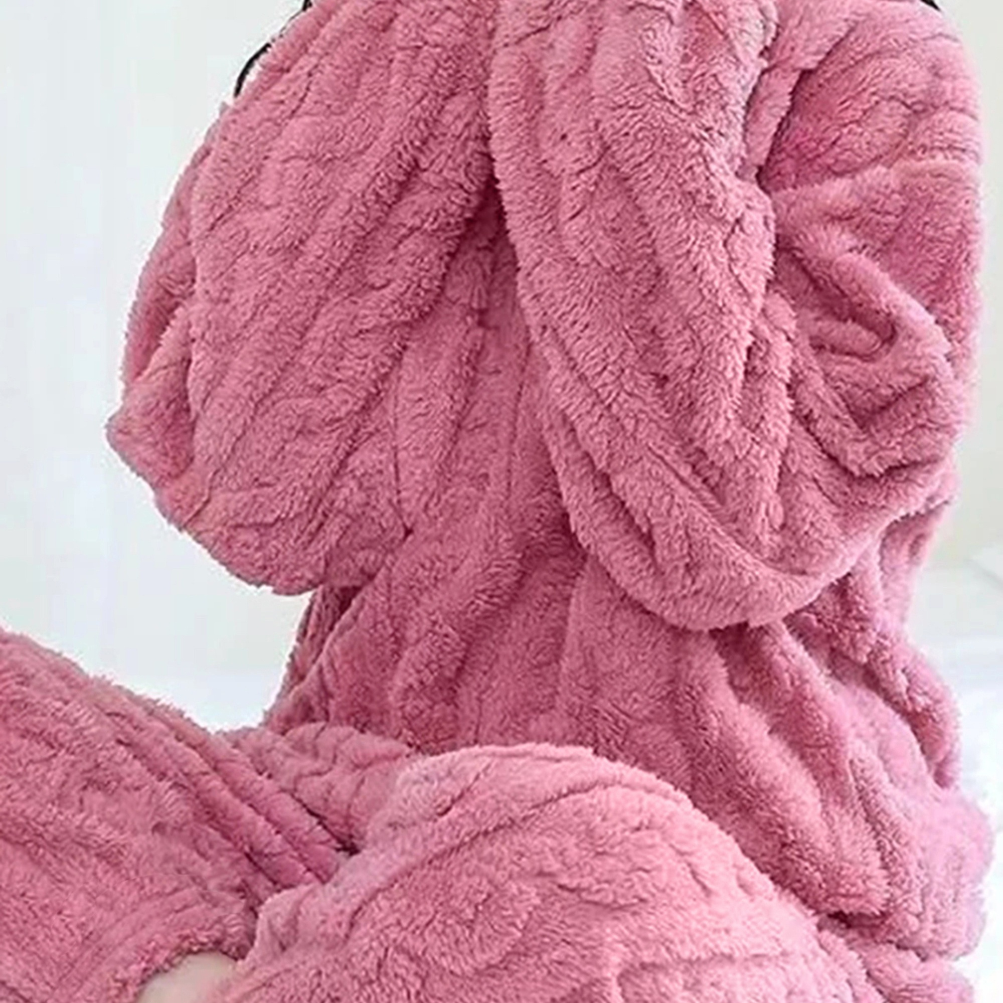 

Solid Round Neck Long Sleeve Top & Loose Pants Home Set, Plush, Home Set