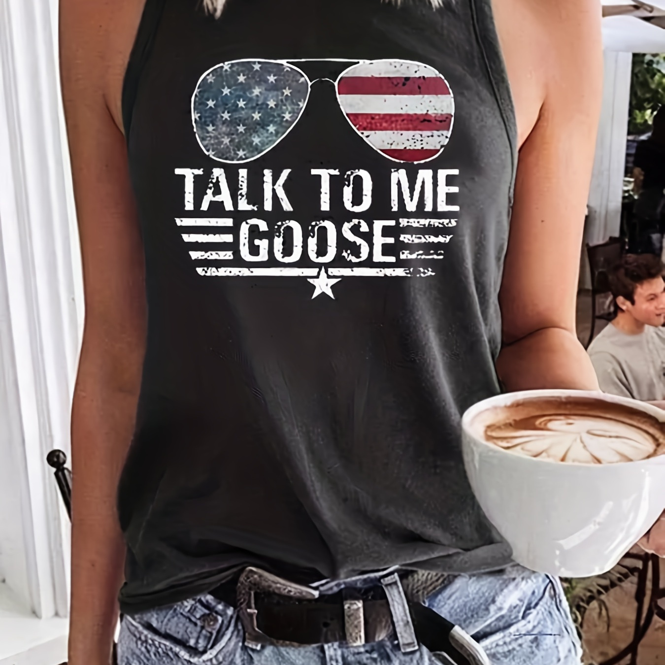 

Letter Print Crew Neck Tank Top, Casual Sleeveless Summer Tank Top, Women's Clothing