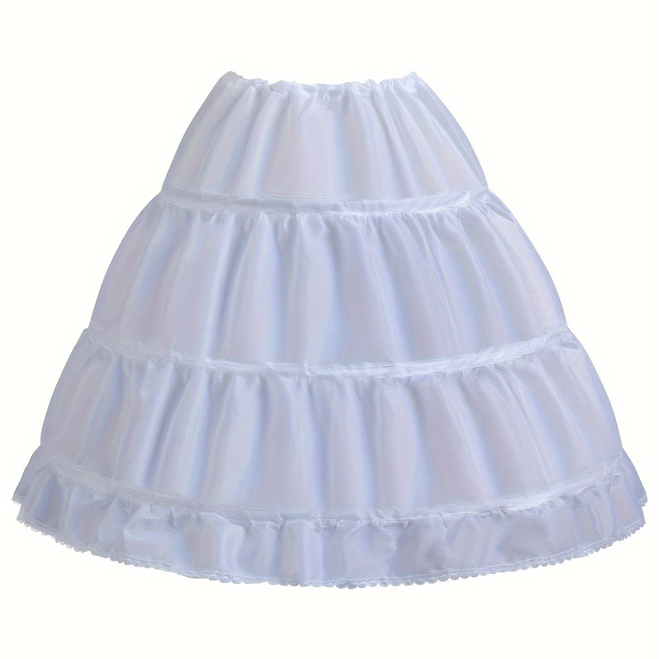 

Girls White Adjustable Waist Children's Petticoat