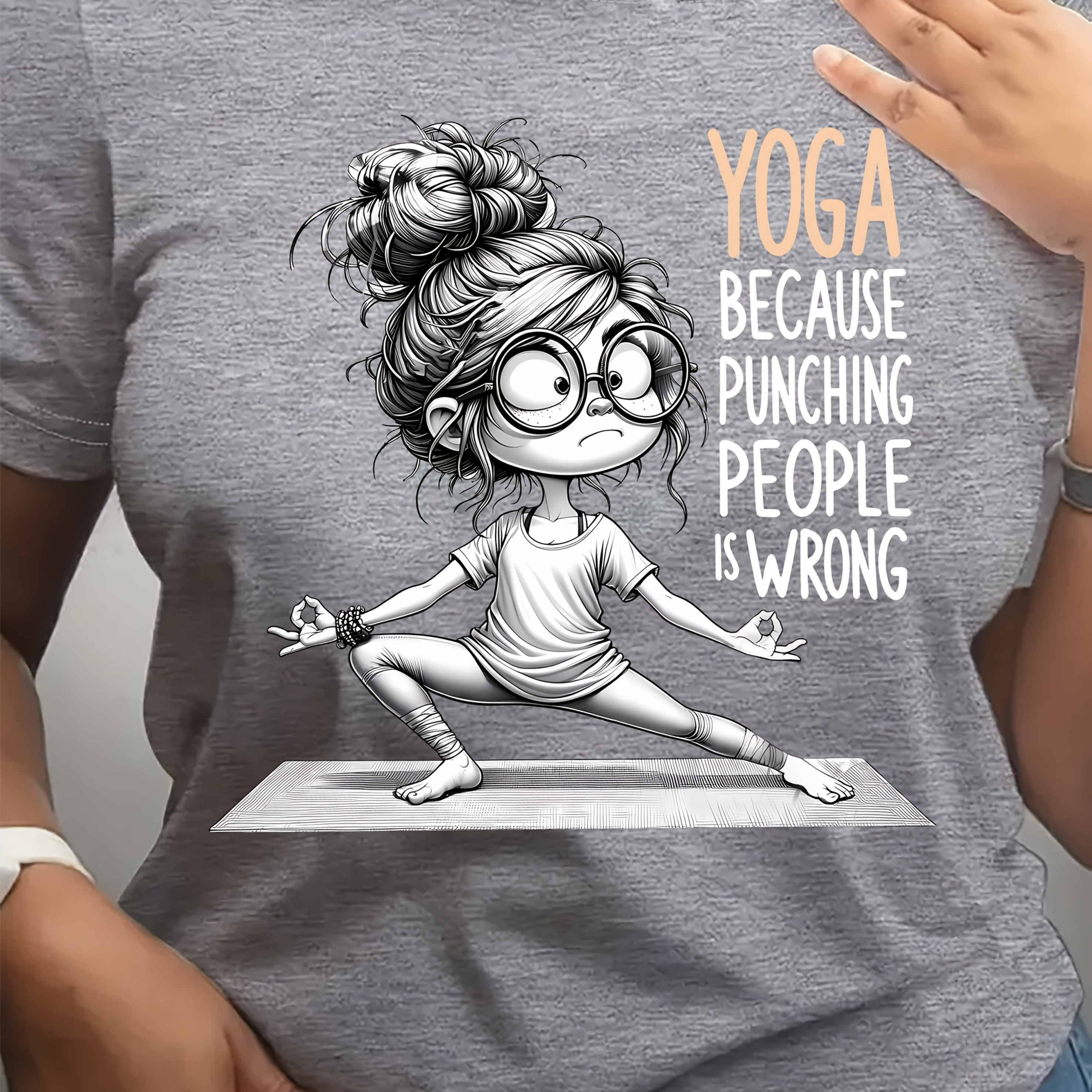 

Women's Yoga Graphic T-shirt - "yoga " Funny Print, Short Sleeve Crew Neck Casual Top For , Lightweight Polyester, Comfortable Activewear For Yoga & Casual Attire