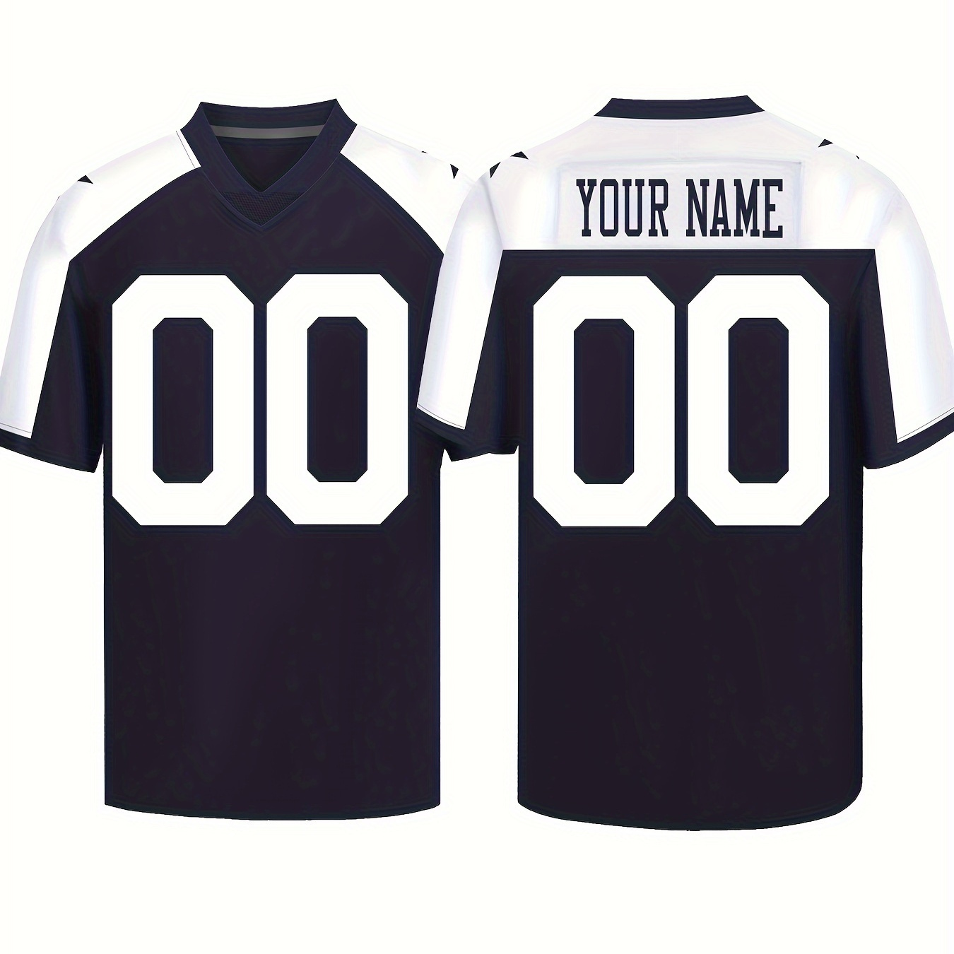 

Custom Embroidered Men's Football Jersey - Personalize & Number, Breathable Polyester, V-neck, Sports & Casual Wear, Sizes S-3xl