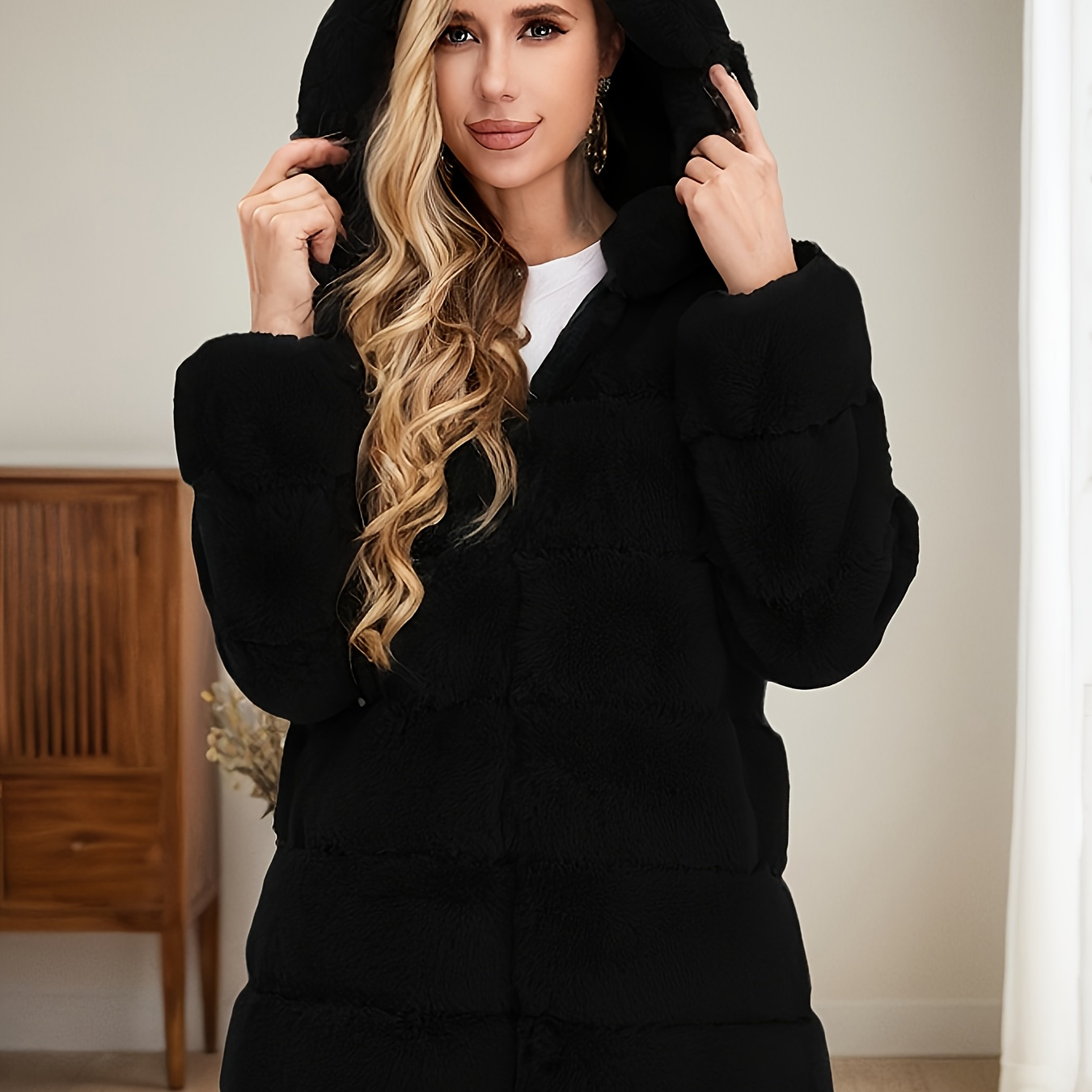 

Chic Women's Quilted Hooded Jacket - Cozy Padded Zip-up Coat In Multiple Colors, Machine Washable