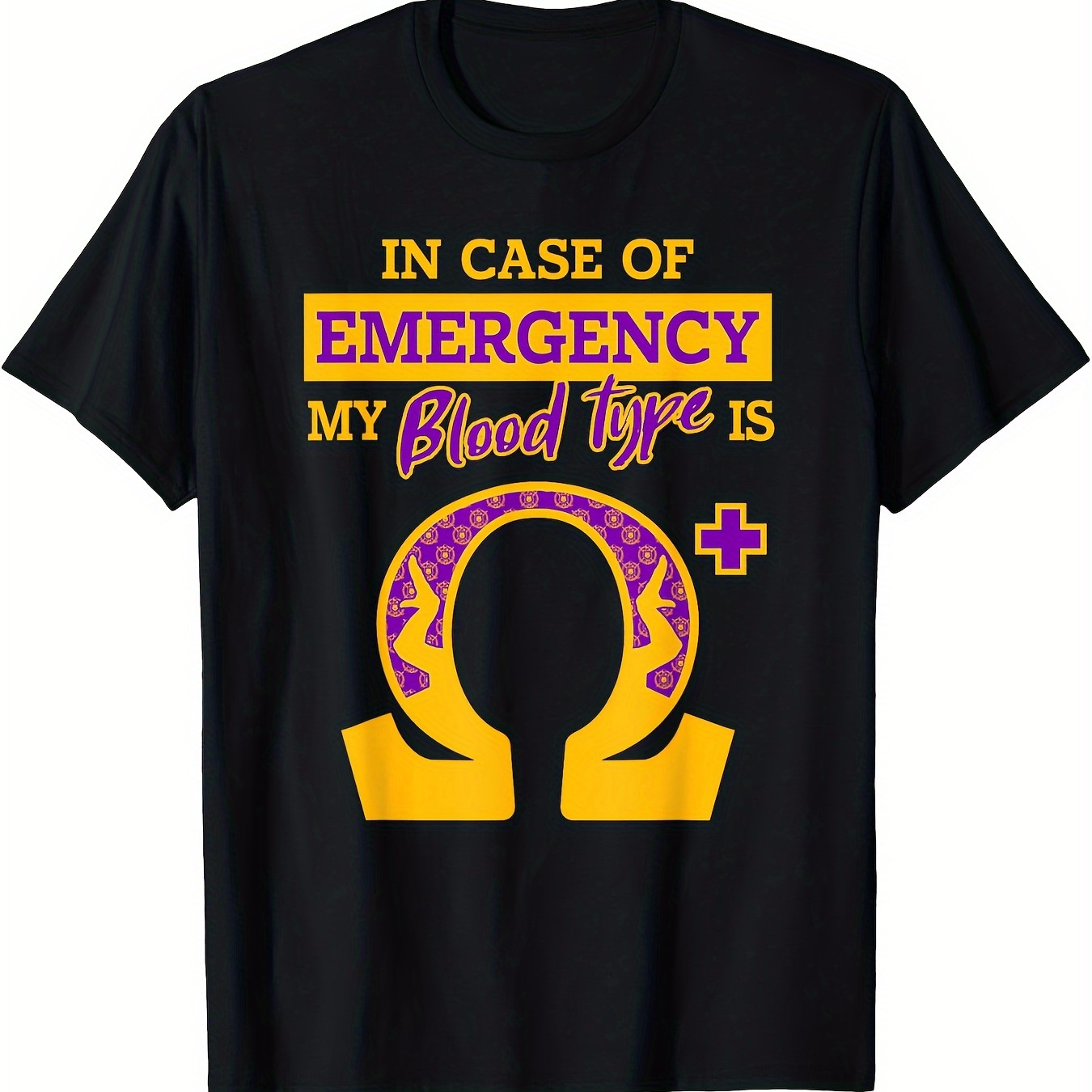 

Psi Phi Fraternity, My Blood Type Is T-shirt, Men's T-shirt, 220g