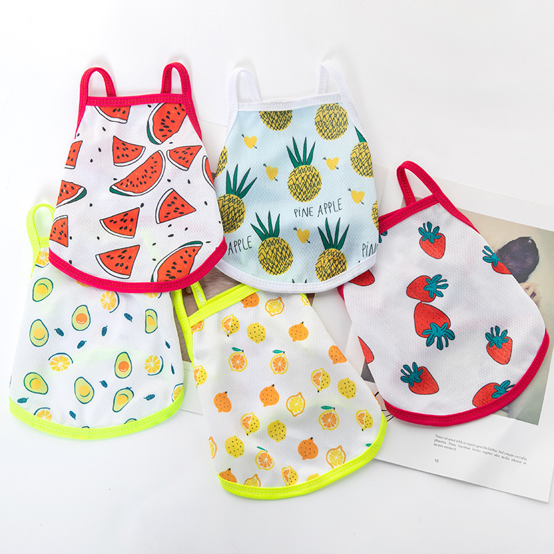 1pc Cute Cartoon Fruit Pattern Sling Vest for Cats & Small Dogs - Perfect Summer Clothes for Your Pet