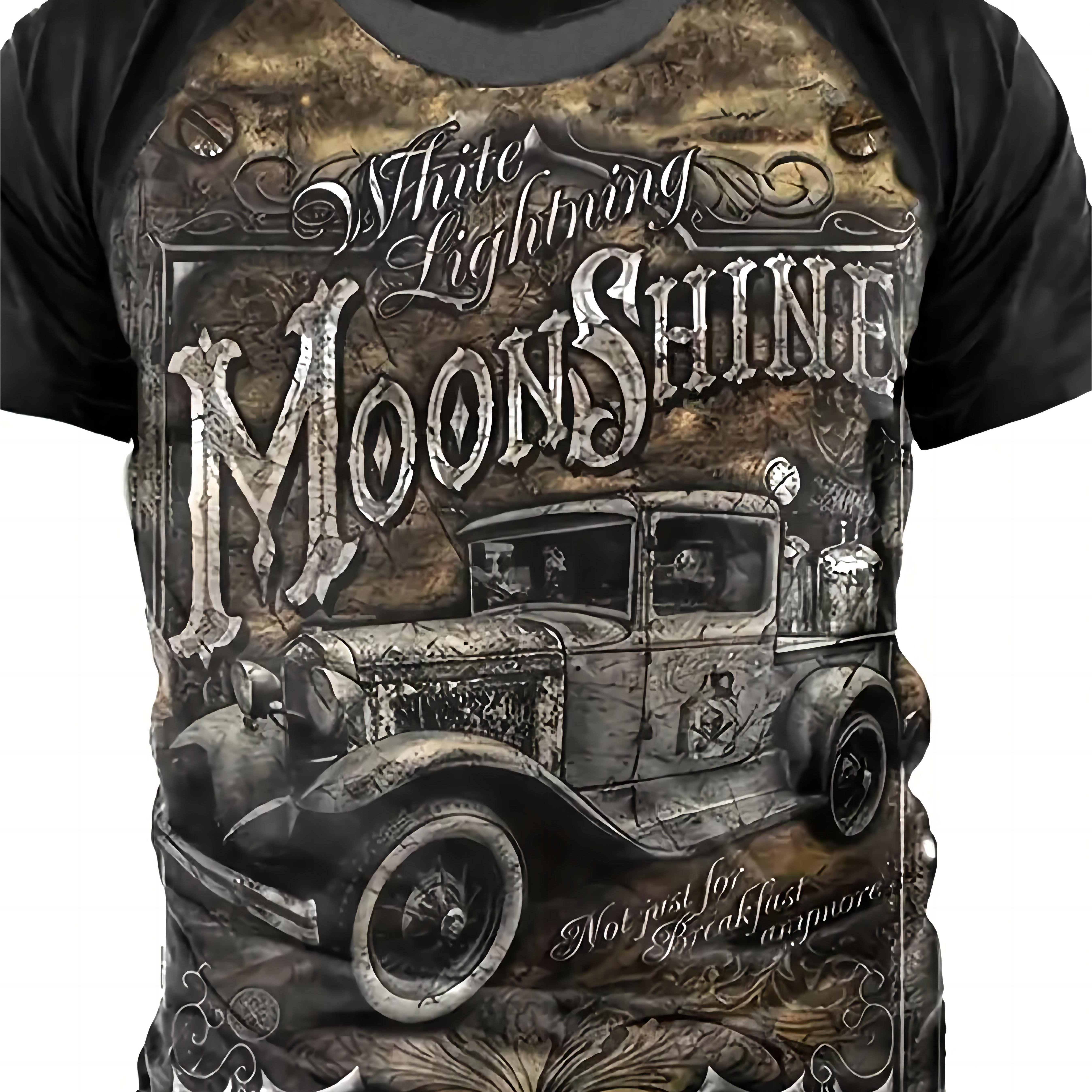 

Plus Size, Summer Men' Car T-shirt, Cool Raglan Short Sleeve Tees For Big & Tall Males