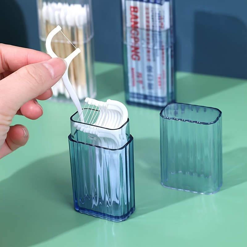 1pc Portable Transparent Storage Box Travel Travel Toothpick Simple Small Objects Wound Stickers Sorting Box 4.09in*1.33in