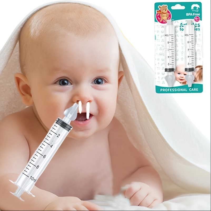 2Pcs Needle Tube Nasal Aspirator Suction Aspirato Tube Baby Care Nose  Cleaner 10ML Baby Rhinitis Nasal Washer