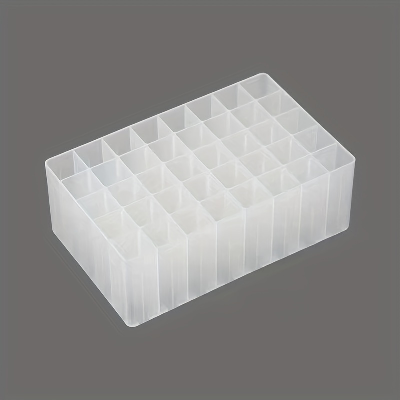 

1pc Marker Pen Storage Box, Plastic Marker Storage Tray, Brush Organizer, 30/40 Grids White Transparent Box Art Supplies