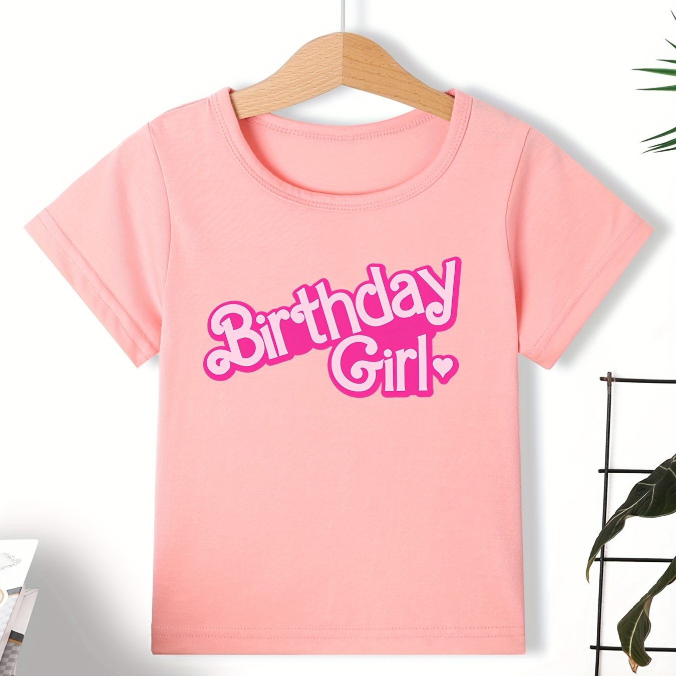 

Girls Birthday Girl Print Crew Neck T-shirt Comfy Pullover Tees For Summer Gift Christmas